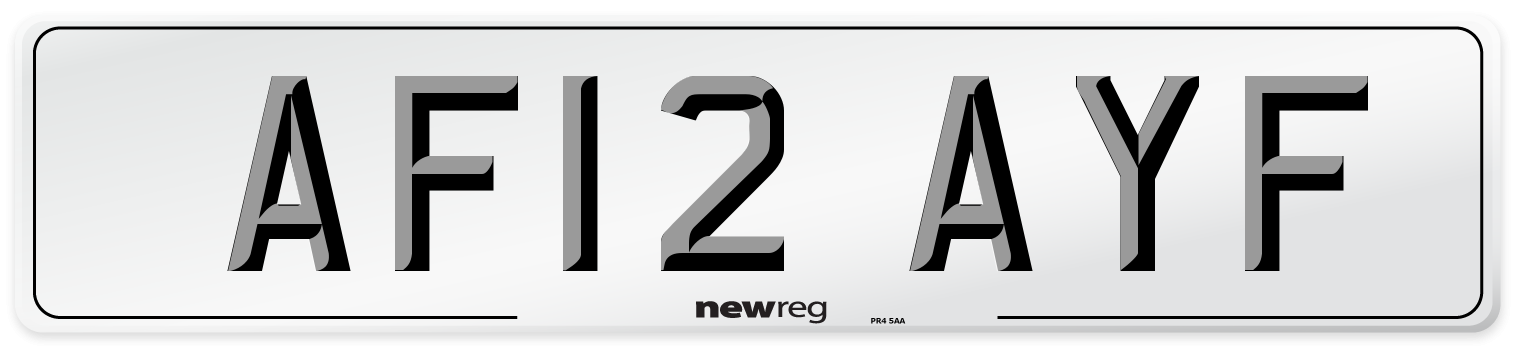 AF12 AYF Number Plate from New Reg
